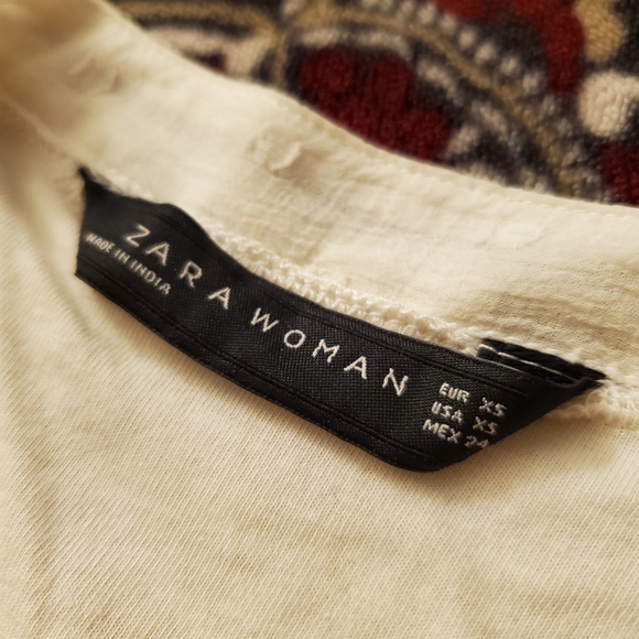 Zara Swiss Dot Sheer Peasant Blouse - Picture 12 of 15